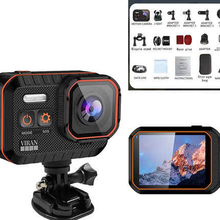 Action Camera 4K HD with Remote Control Screen Waterproof Sport Camera Drive Recorder 4K Sports Camera Helmet Action Cam Hero8
