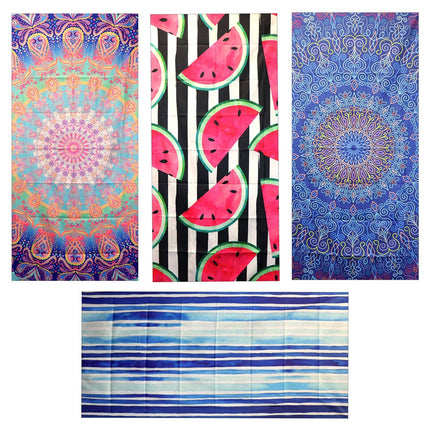 Large Beach Towel Microfibre with Bag - Quick Dry Sand Free Swimming Towels