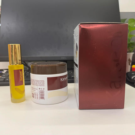 Collagen Maca Essence Repair Set, Collagen Hair Mask 500Ml & Maca Essence Hair Oil 50Ml, Argan Oil Hair Treatment for Dry Damaged Hair All Hair Types