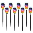 8Pcs Solar Flame Ligth-Colorful