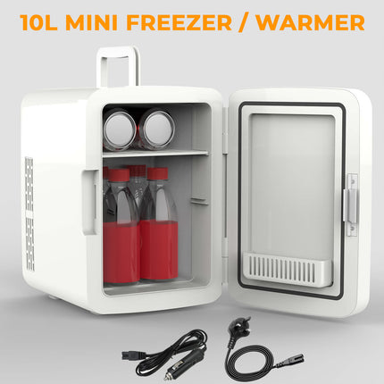 10L Mini Fridge Table Top Electric Cooler Portable Bedroom Ice Box Office Car UK