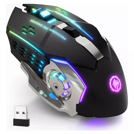 Rechargeable Wireless Mouse RGB LED USB Gaming Mice Laptop PC Mac UK
