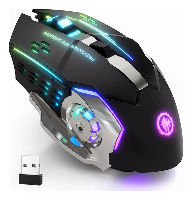 Rechargeable Wireless Mouse RGB LED USB Gaming Mice Laptop PC Mac UK