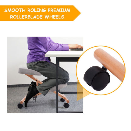 Wood Posture Stool with Angle and Height Adjustable for Gaming Computer Work
