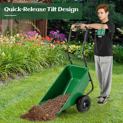 Heavy-Duty Garden Utility Cart with Pneumatic Tires
