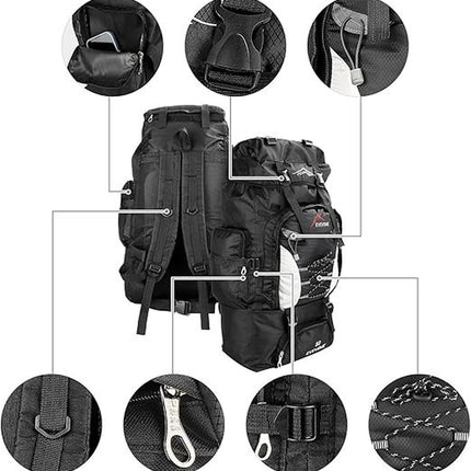 80L Extra Large Hiking Camping Backpack Rucksack Waterproof Travel Luggage Bag