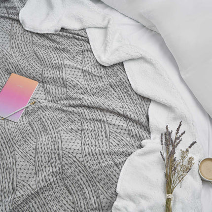 Dreamscene Chunky Knit Print Sherpa Fleece Blanket Flannel Soft Warm Throw Over