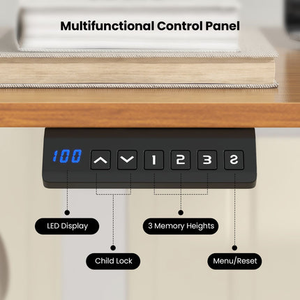 140 X 60 CM Height Adjustable Standing Desk with 3 Memory Heights