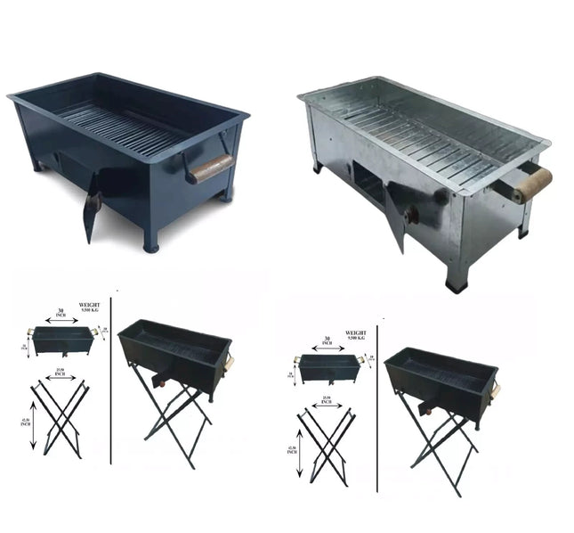 Traditional Portable Charcoal BBQ Grill ANGITHI Picnic Camping Outdoor Barbecue