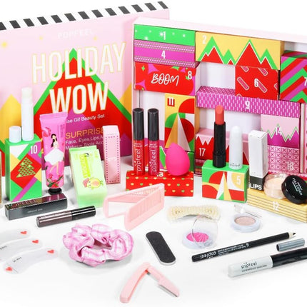 Makeup Advent Calendar for Teens Girls, Birthday Gift Box for Women Full Kit,Surprise Makeup Gift Kit, Include Lip Gloss, Blush, Concealer, Mascara, Eyebrow Pencil Makeup Gift Set for Women