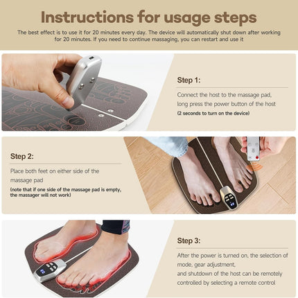 EMS Foot Massager Mat Electric Pad Blood Muscle Circulation Relief Pain LED USB