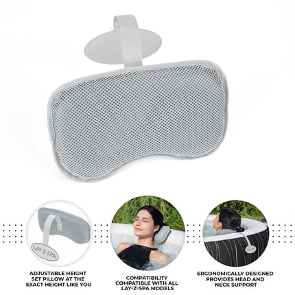 Bestway Lay-Z-Spa Padded Pillow Head Rest Neck and Head Support Set for Hot Tub