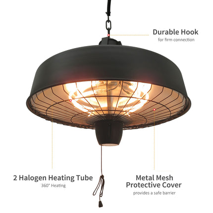Garden Electric Heater Patio Ceiling Hanging Halogen Infrared Light 1KW / 2.5KW