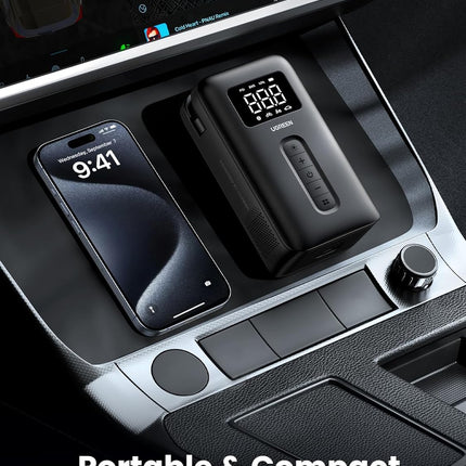 Tyre Inflator Portable Cordless Electric Air Pump 150PSI Auto-Off Car Tyre Pump with LED Light Digital Gauge for Accurate Pressure Readings for Cars, Motorcycles, Balls, All Bicycles, Etc