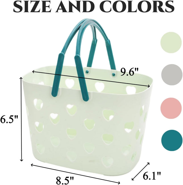 Peohud 4 Pack Portable Shower Caddy Basket with Handle, Plastic Storage Basket B