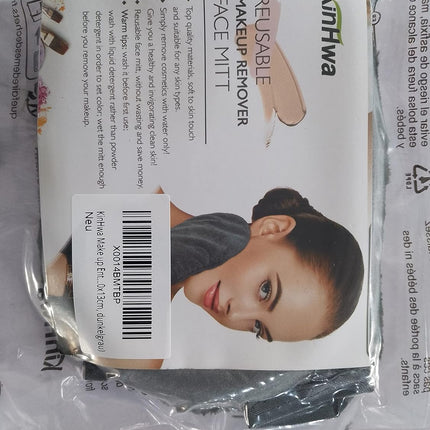 Makeup Remover Mitten Microfibre Face Cloth Reusable Soft Facial Cleansing Gloves for All Skin Types 13Cm X 10Cm 3 Pack Darkgrey