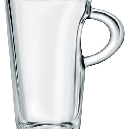 6X Elba Coffee Tall Clear Glass Mug 250Ml Cappuccino Tea Latte Mugs Cup Cups