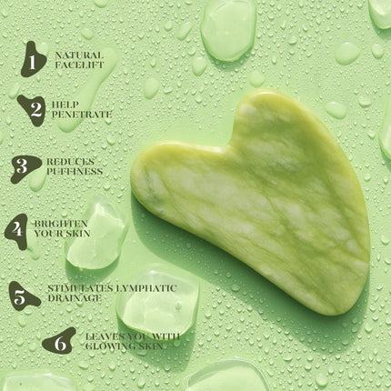Gua Sha Set and Jade Roller, Jade Gua Sha & Face Rollers for Women, Self Care Gifts for Women, Body Muscle Relaxing, Improve Eye Puffiness, Skin Care Gift