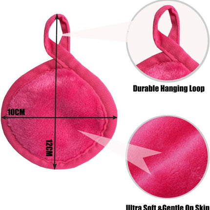 Reusable Makeup Remover Pads Microfiber Face Cloths with Mesh Bag Cleansing Facial Cloths with Laundry Bag for Face, Eye, Lips - Reusable Wipes 5 X 5 Inch 12 Pack Pink