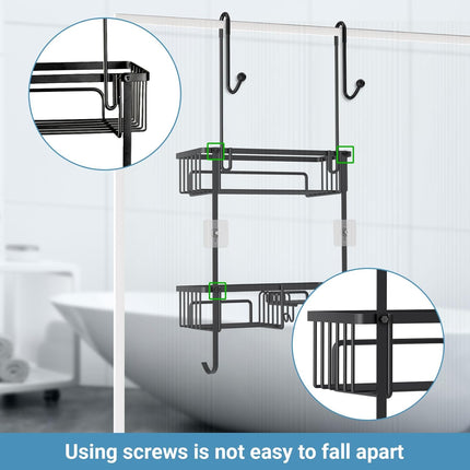 COSYLAND Shower Caddy over the Door, Rustproof Bathroom Shelf Organizer, SUS304