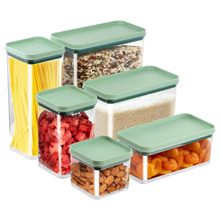 Food Storage Containers Set of 6 Stackable Cereal Plastic Containers with Lid
