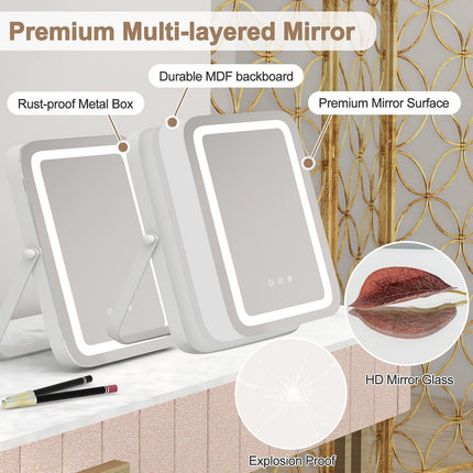 Makeup Vanity Mirror Multi-Occasion 3 Color LED Mirror with Smart Touch Control