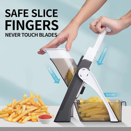 4 in 1 Adjustable Mandoline Slicer Stainless Steel Vegetable Slicer Julienne Safe Vegetable Dicer Onion Carrot Slicer