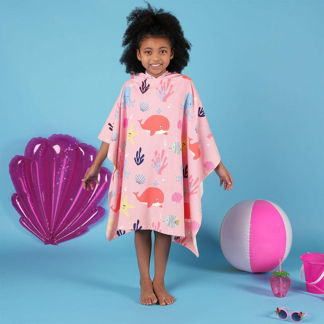 Dreamscene under the Sea Poncho Towel Hooded Childrens Kids Quick Dry Microfiber