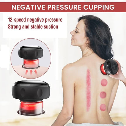 Smart Cupping Therapy Set,Upgrade Cellulite Remover Massager,Rechargeable 4 in 1 Vacuum Therapy Machine for Pain Relief, Electric Gua Sha Cupping Massage Tool (12 Level-Black)