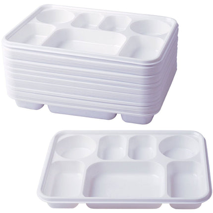 Compartment Plastic Dinner Plates 50 Pcs Party Home Food Disposable Section Tray