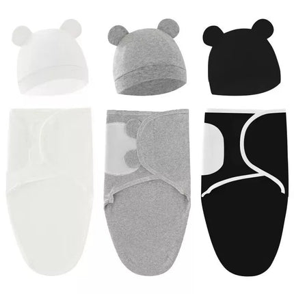 3Xpack 100% Cotton Baby Swaddle Wraps 0-3 Months Swaddle Wrap for New Born HAT