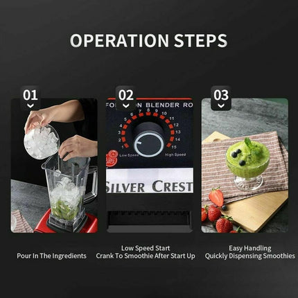 Blender Smoothie Maker 4500W Powerful Jug Blender for Kitchen, 2L Container+Cups