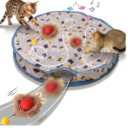 Smart Cat Toys Interactive Chirping Hide and Seek Cat Catching Game Ball