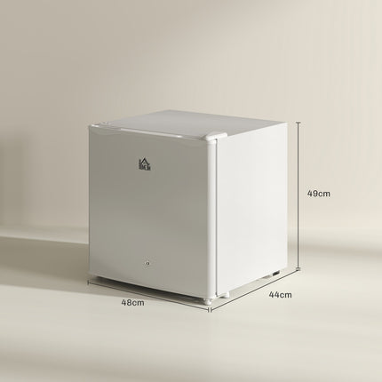 HOMCOM 46L Counter Top Fridge Mini Fridge with Lock Chiller Box Cream White