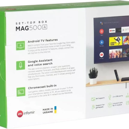 MAG 500A Genuine Infomir Android IPTV Set Top TV Box Chromecast Wifi MAGBOX UK