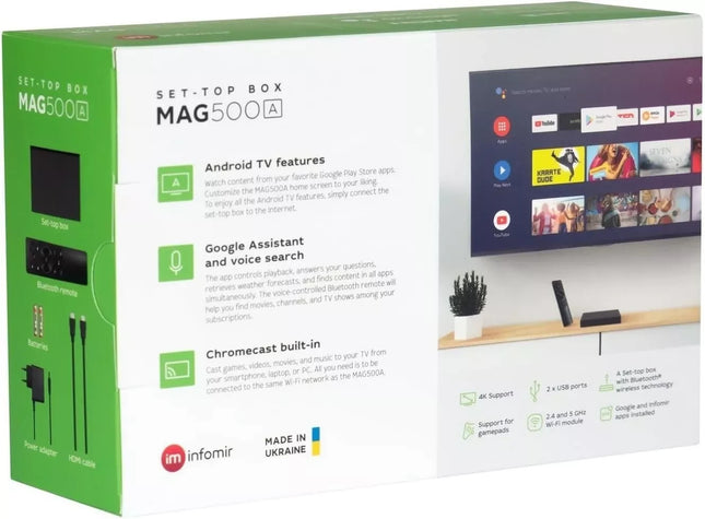 MAG 500A Genuine Infomir Android IPTV Set Top TV Box Chromecast Wifi MAGBOX UK