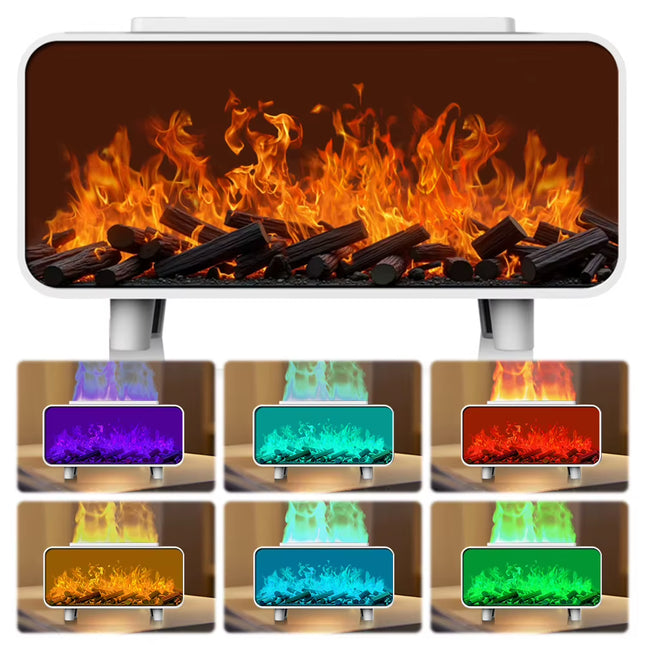 7 Colors Fire Aroma Diffuser Humidifier Mute Work for Home Office Yoga (White)