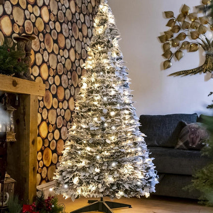 4Ft Pre-Lit Pop-Up Christmas Tree Battery Operated Easy Assembly Snowy Flocked