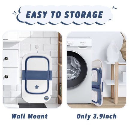 Baby Bathtub,Baby Bath Tub with Soft Cushion & Thermometer,Baby Bathtub Newborn to Toddler 0-36 Months,Portable Travel Baby Tub