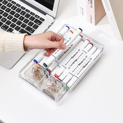 25PCS Draw Organiser Plastic Box Desk Drawer Fridge Trays Makeup Storage Divider