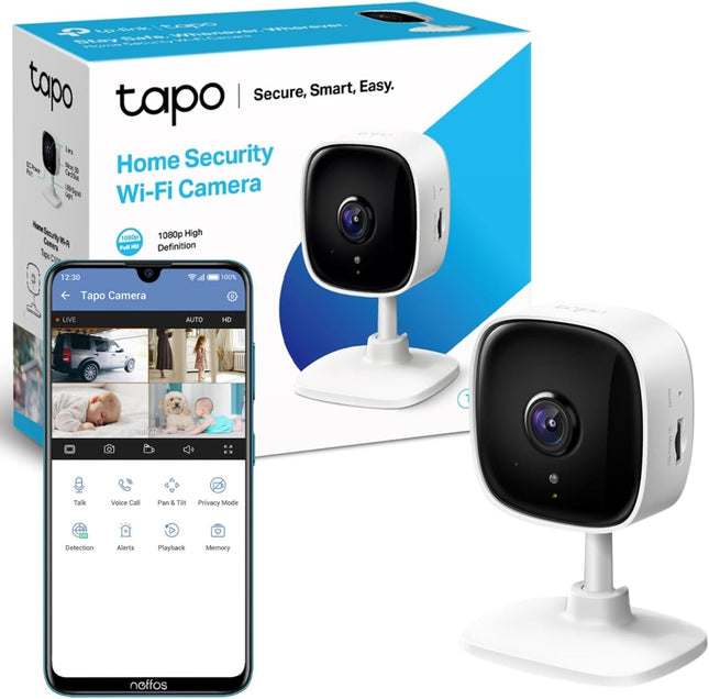 Tapo C100 1080P Indoor Camera, Wi-Fi Baby Monitor, Motion Detection, 2-Way Talk,