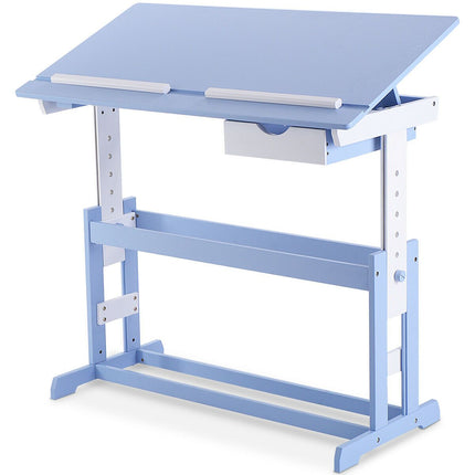Children'S Height Adjustable Tilting Drawing Table with Storage