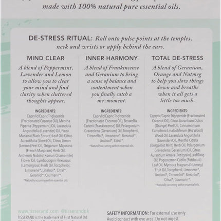 Aromatherapy - the Little Box of De-Stress - Mind Clear, Inner Harmony, Total De-Stress - 100% Natural Pure Essential Oils - 3X10Ml