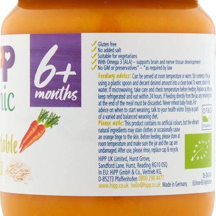 Hipp Organic Tasty Vegetable Risotto Baby Food Jar 6+ Months (6 X 125G)