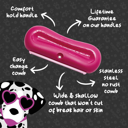 Deshedding & Grooming Brush for Dogs, Cats, Horses & Rabbits - Gentle & Effectiv