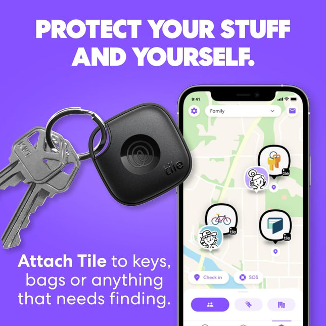 by Life360 Mate - Bluetooth Tracker, Keys Finder and Item Locator for Keys, Bags and More. Phone Finder, Both Ios and Android Compatible, Pack of 2 (Black/White)