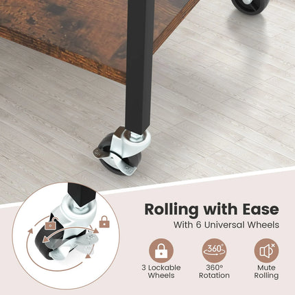 Fishing Rod Holder with Lockable Universal Wheels