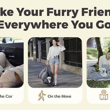 Dog Car Seat, Puppy Booster Seat, Travel Carrier Bed for Small and Medium Pets