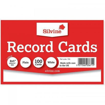 Large Revision Index Cards Silvine Flash Record Card Plain Ruled Colours X 100