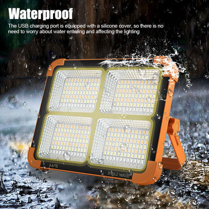 1500W LED Work Light Solar Powered Cordless Portable Outdoor Light 6000Mah USB